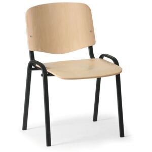 Drevená stolička ISO, buk, konštrukcia čierna, nosnosť 100 kg