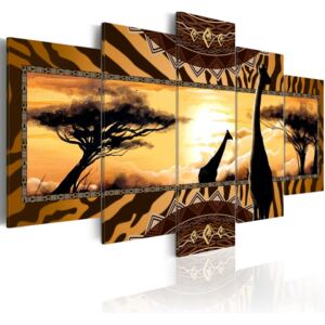 Obraz na plátne - African giraffes 100x50 cm