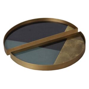 Ethnicraft Podnos Glass Valet Tray Round, geometric