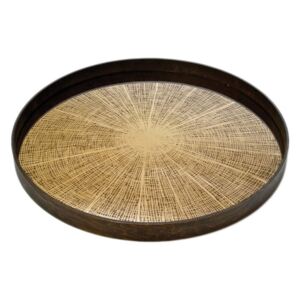 Ethnicraft Podnos Mirror Tray Round L, bronze slice