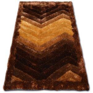 Luxusný kusový koberec Shaggy Beno hnedý, Velikosti 120x170cm