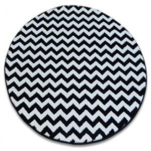 Kusový koberec Nero čiernobiely kruh, Velikosti 100cm