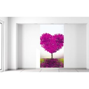 Gario Fototapeta Tmavoružový strom lásky Veľkosť: 110 x 200 cm, Materiál: Samolepiaca