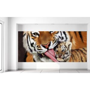 Gario Fototapeta Tiger a tigrík Veľkosť: 536 x 240 cm, Materiál: Vliesová (lepidlo zadarmo)