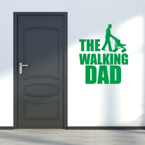 GLIX The walking dad - nálepka na stenu Svetlo zelená 30x35 cm