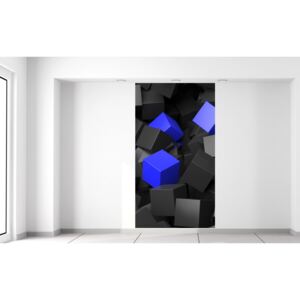 Gario Fototapeta Čierno - modré kocky 3D Veľkosť: 110 x 200 cm, Materiál: Samolepiaca