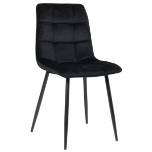 Jedálenská stolička Tilde ~ zamat, kovové nohy čierne Farba Čierna