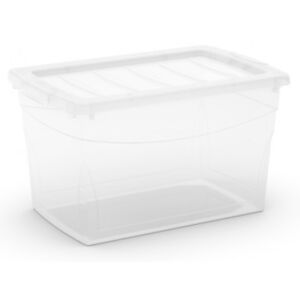 Plastový úložný box Omni Box s vekom M transparent
