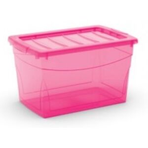 Plastový úložný box Omni Box s vekom S rúžový