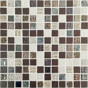 Sklenená mozaika Safari marron 30x30 cm lesk SAFARIMR