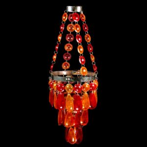 Sanu Babu Ozdobný plastový luster - stídnilo, červeno oranžové korálky, 53cm