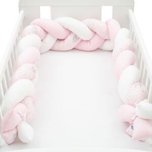 Ochranný mantinel do postieľky vrkoč New Baby Králičky rúžový Bavlna 225x19x7 cm