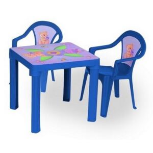 Inlea4Fun Inlea4Fun set - 2 stoličky + 1 stolík - Modrá