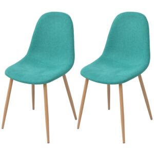 Jedálenské stoličky 2 ks, zelené, látka