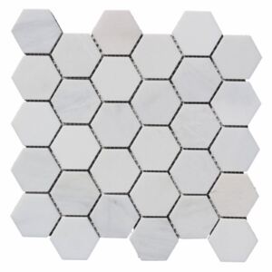 ALFIstyle Kamenná mozaika z mramoru, Hexagon milky white, 30,7 x 30,5 x 0,9 cm, NH204