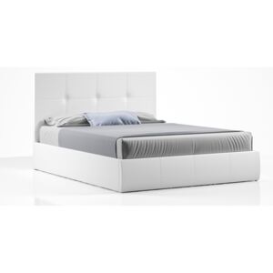Sleep melody Čalúnená posteľ 140x200 biela ,s úložnym priestorom TWIST