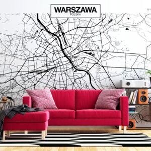 Fototapeta - Mapa Varšavy + zadarmo lepidlo - 200x140
