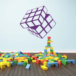 GLIX Rubikova kocka - samolepka na stenu Fialová 30 x 28 cm