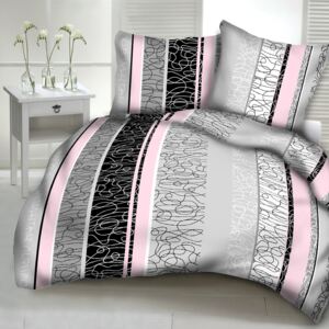Luxusné bavlnené posteľné obliečky LEA PINK prikrývka 140x200cm vankúš 70x90cm - 140 x 200 cm - 1x vankúš 1x prikrývka