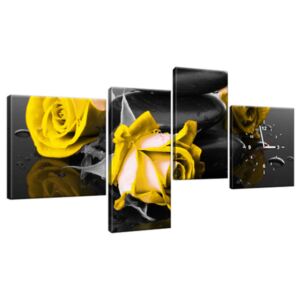 Obraz s hodinami Yellow roses and spa 140x70cm ZP2554A_4O