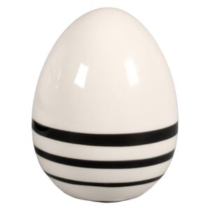 Dekoratívne keramické vajíčko čierno-biele