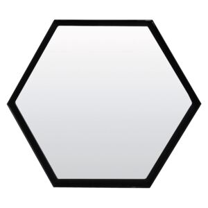 Kovové zrkadlo STELVIO Hexagon, Matt Black, (M) 46 cm