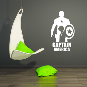 GLIX Avengers Captain America - samolepka na stenu Biela 90x50 cm