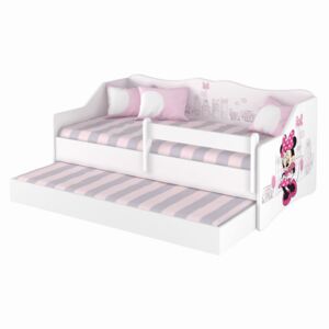 SKLADOM: Detská posteľ s prístelkou Lully 160x80cm - MINNIE PARIS - 2x zábrana k posteli