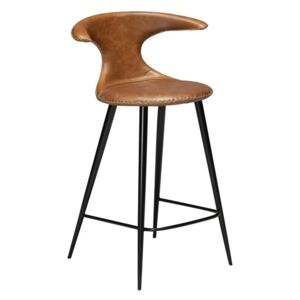 Koňakovohnedá kožená barová stolička DAN–FORM Denmark Flair Leather