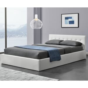 Čalúnená posteľ MARBELLA, 140 x 200 cm - biela