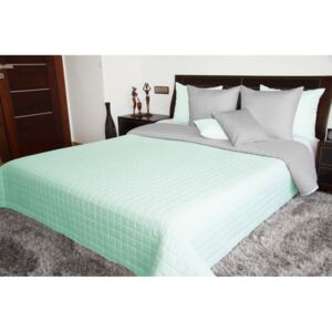 Moderný prešívaný prehoz na postel v mätovo zelenej farbe