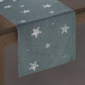 Behúň MERRY s aplikáciou zirkónových hviezd 33 x 180 cm