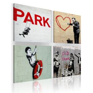 Obraz na plátne - Banksy - urban inspiration 40x40 cm
