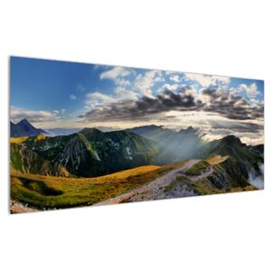 Obraz horskej skalnatej krajiny (120x50 cm)