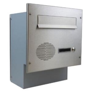 DOLS F-046-H - nerezová poštová schránka na zamurovanie, pre hovorový modul, s menovkou a zvonkovým tlačidlom