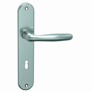 Dverové kovanie MP Verona (F9) - KPZR kľučka-guľa pravá otvor na cylindrickú vložku/F9 (hliník nerez)