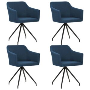 Jedálenské stoličky 4 ks otočné modré látkové