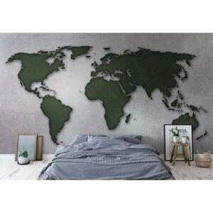 Fototapeta - Modern World Map Silver Vliesová tapeta - 254x184 cm
