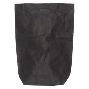 Čierny obal na kvetináč z umývateľného papiera Furniteam Plant, výška 62 cm