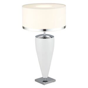 Stolová lampa Lund, biela/opálová, výška 60 cm