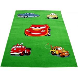 Detský kusový koberec CARS zelený, Velikosti 100x200cm