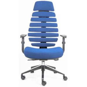 MERCURY kancelárska stolička FISH BONES PDH čierny plast, modrá 26-67