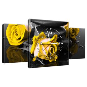Obraz s hodinami Yellow roses and spa 80x40cm ZP2554A_3AX