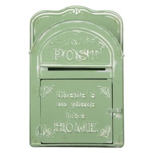 Zelená retro poštová schránka Post Home s patinou - 26 * 9 * 39 cm