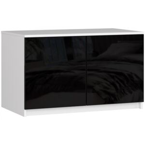 Avord Nadstavec na skrinku Star 90 cm biely/čierny lesk