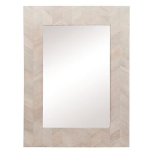 Zrkadlo biele béžové drevené závesné TRANQUIL DELIGHTS