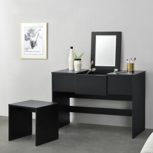[en.casa] Toaletný stolík so zrkadlom "Dalvik" ABYH-6104 čierny