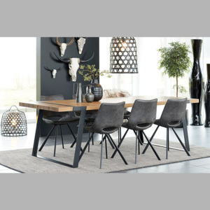Jedálenský stôl Annie 240 - 360cm / prírodná-čierna