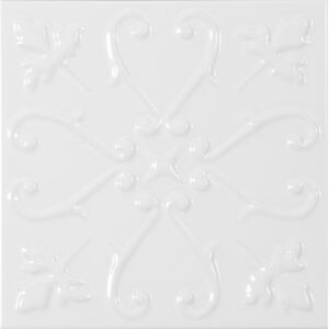 Obklad biely lesklý s 3D vzorom 20x20cm COOL WHITE