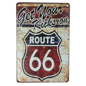 Nástenná kovová ceduľa Route 66 - 20 * 30 cm